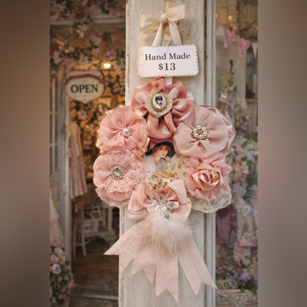 Handmade Pink Floral Brooch